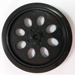 70mm black wheels used for 360 servos ROHS