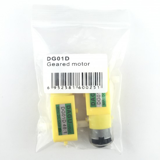MINI DC GearBox DG01D dual-axis drive gear, robots TT motor (48:1) 1pair ROHS
