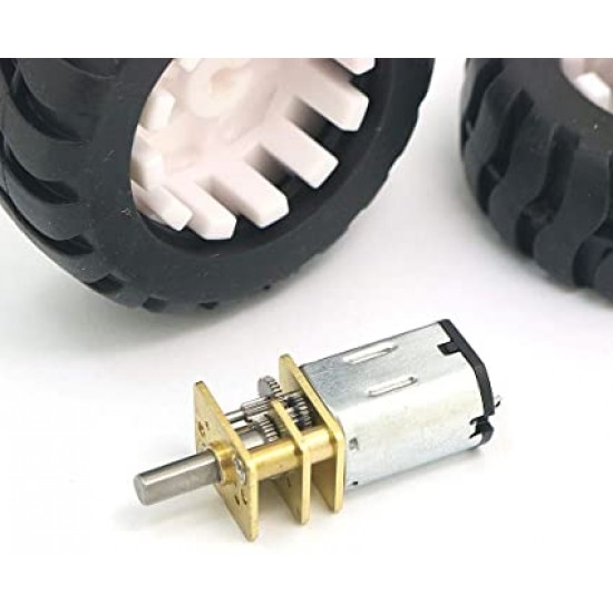 6V N20 Micro Gear Motor with Rubber Wheel (1 pair)
