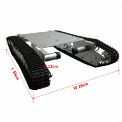 DGCH026 Rudder 4-wheel Metal Tank Tracked Chassis Large Load 4wd Obstacle ROHS