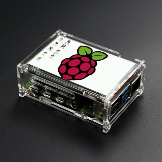 Raspberry Pi 4 Model B acrylic transparent shell with cooling fan can be installed with 3.5 inch screen fixed camera Raspberry Pi 4 Model B acrylic transparent shell with cooling fan can be installed with 3.5 inch screen fixed camera