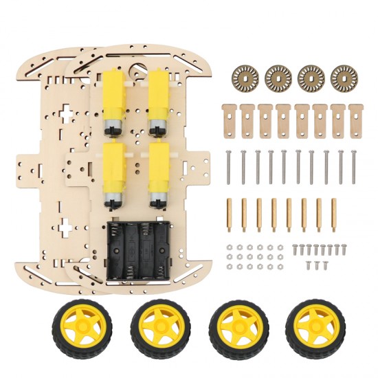 4WD Smart Robot Car Chassis for Arduino Platform with 4 Motors (1:48) Robot DIY 4 Wheel Robot Kit Educational Toy Accessories 4WD Smart Robot Car Chassis for Arduino Platform with 4 Motors (1:48) Robot DIY 4 Wheel Robot Kit Educational Toy Accessories