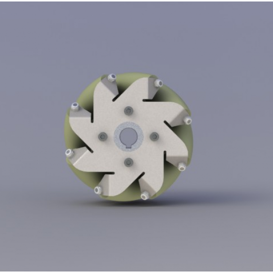 A set of 127mm bearing mecanum wheels ROHS