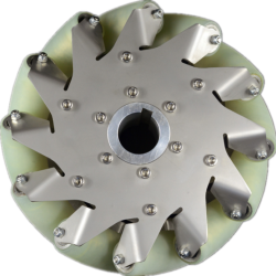 A set of 203mm stainless steel Mcnam wheel with polyurethane roller (4 pcs) ROHS