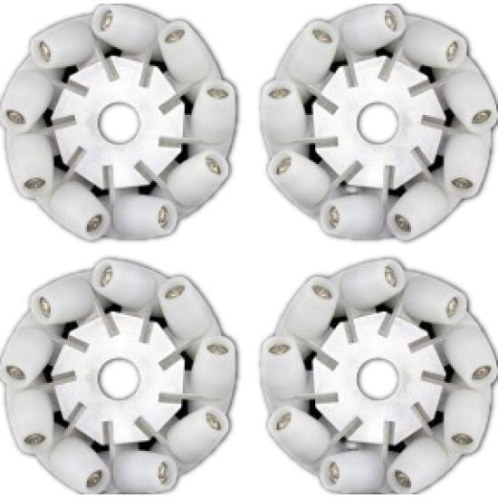 A set of 4 inch 100mm mecanum wheels (4 pcs) ROHS