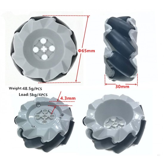65mm plastic mecanum wheel ROHS