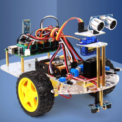 Intelligent car kit for tracking and obstacle avoidance/Bluetooth control/ultrasonic servo for shaking and obstacle avoidance
