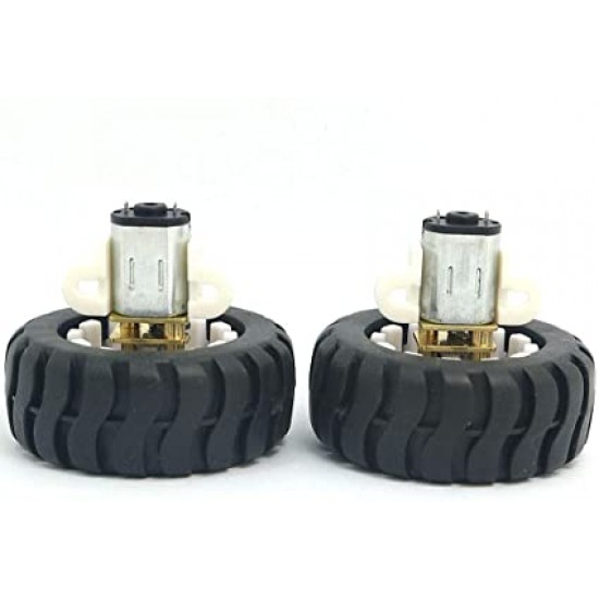 6V N20 Micro Gear Motor with Rubber Wheel (1 pair)