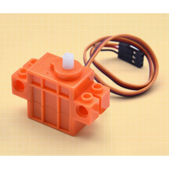 programmable building block servo motor microbit servo motor DIY small car micro cross output shaft orange