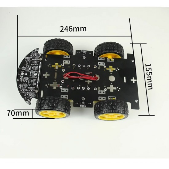 Intelligent Four Wheel Electric Car Chassis Wheat Wheel Omnidirectional Wheel Robot TI Cup Electronic Design 2020 Competition