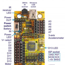 DAGU Micro Magician arduino robot controller 3.6V to 9V ATmega168/ATmega328 MCU 8MHz ROHS
