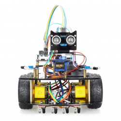 UNO R3 ultrasonic and infrared obstacle avoidance smart car kit, compatible with Arduino car programming kit